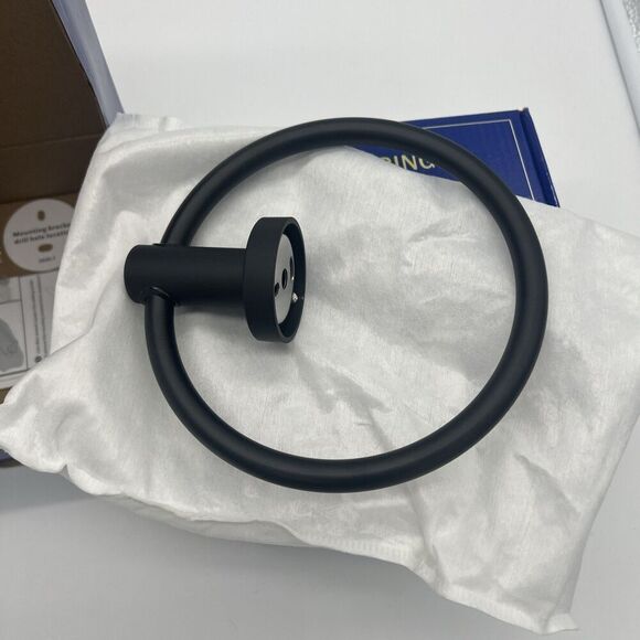 Lawrel Series Mamoloux Bathroom Set Towel Holder Matte Black - Picture 1 of 4